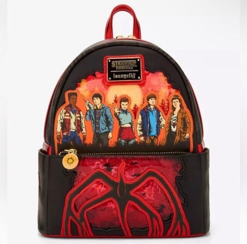 Loungefly Stranger Things Group Portrait Light-Up Mini Backpack NWT